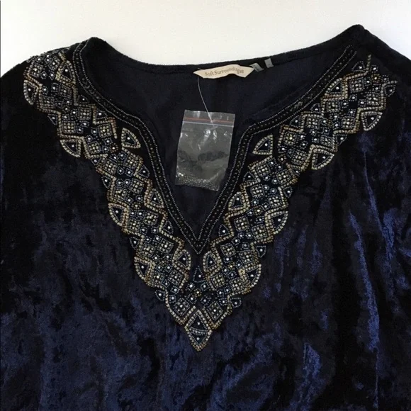 Soft Surroundings blue velvet tunic - Picture 13 of 16